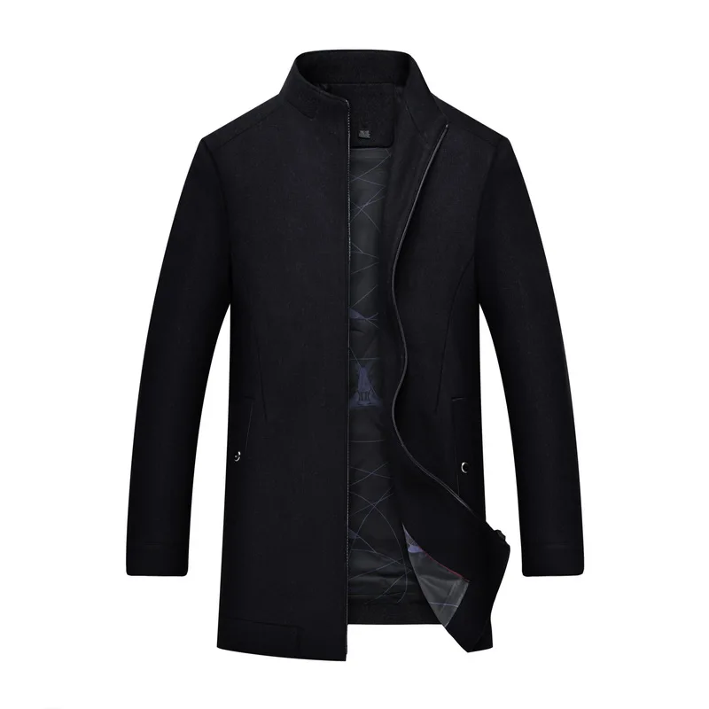 Большие размеры 10XL 8XL 6XL 5X2019, модное мужское шерстяное пальто, зимний теплый однотонный длинный плащ, мужская деловая Повседневная парка