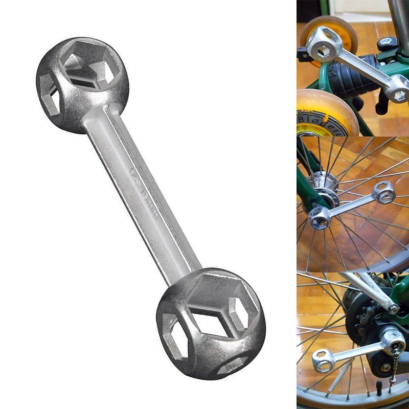 10 in 1 Hexagon Bone Wrench 6-15mm Mini Portable Bicycle Bike Repair Tool Torque Wrench Holes Cycling Spanner Multi Tools