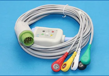 

One Piece Bruker 5 Lead ECG Cabel Snap style Compatible
