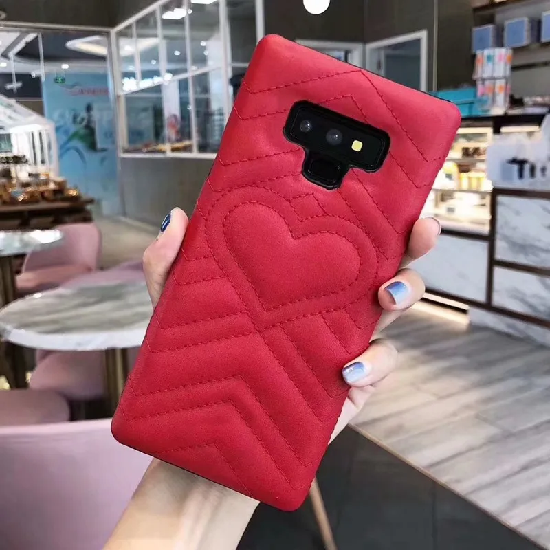 SYCASE роскошный GG кожаный чехол для телефона samsung S8 S9 S10 Plus Lite Note8 Note9 женский дизайнерский логотип Чехол - Цвет: Red