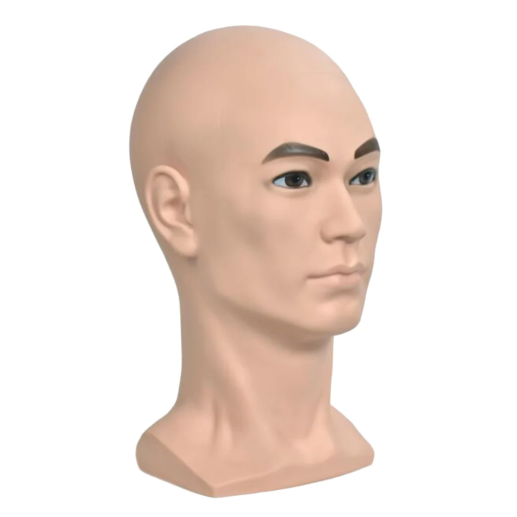 Male Wigs Toupee Mannequin Holder Hat Cap Scarf Jewelry Display Manikin Head for Headphone Glasses and more