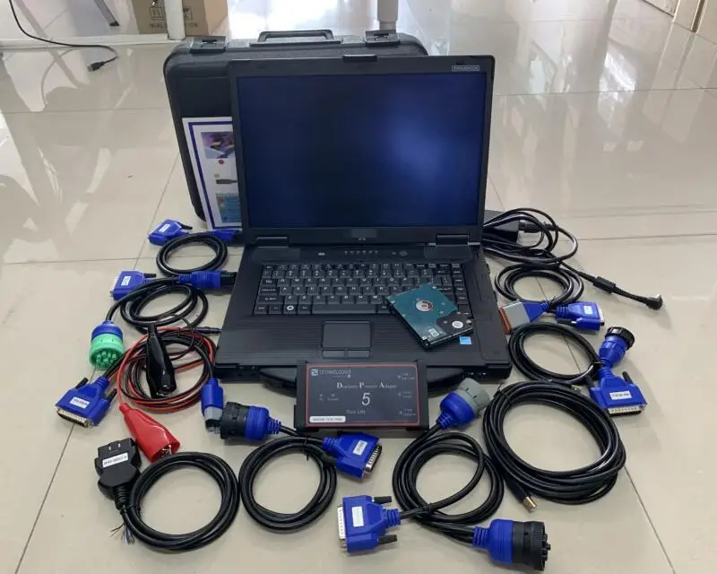  Camión de servicio pesado escáner de diagnóstico 2019 cnh dpa5 adaptador hdd con ordenador portátil