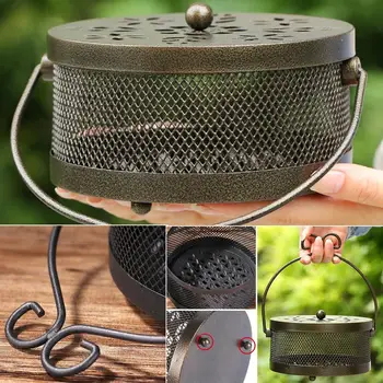 

Round Mosquito Coils Tray Sandalwood Toilets Protable Mosquito Coils Plate Living Rooms Alloy Durable Pest Control