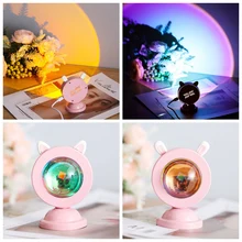 

USB Sunset Lamp LED Sunset Projection Lamp Rainbow Atmosphere Night Light For Bedroom Room Decoration Background Table Light