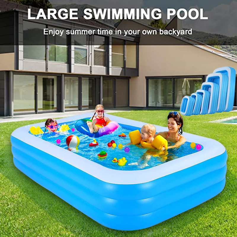 130X90X50CM Thickened Inflatable Pool Children Adult Home Use Paddling Pool Large Size Inflatable Round Swimming A1-AG0001