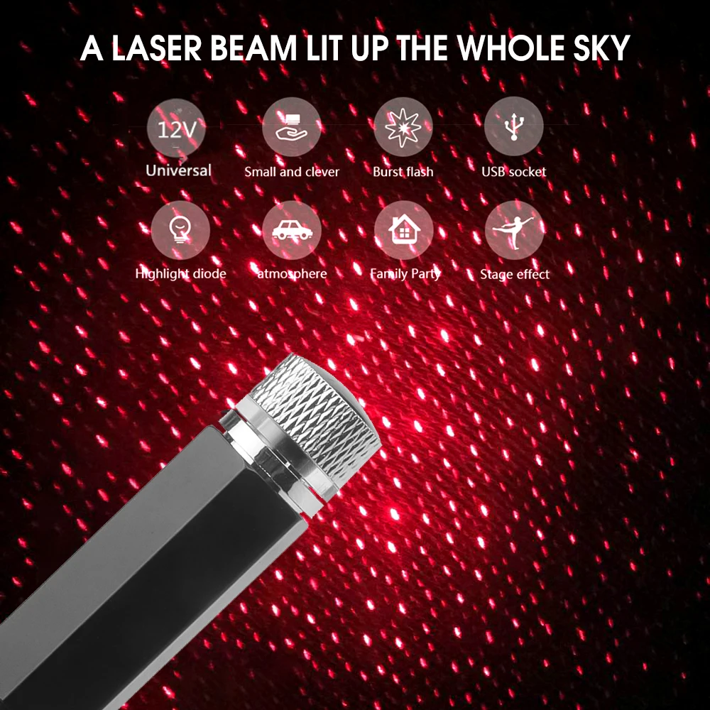 Roof Star Projection Light Romantic USB Night Car Atmosphere Adjustable And Flexible Ceiling Decoration | Компьютеры и офис
