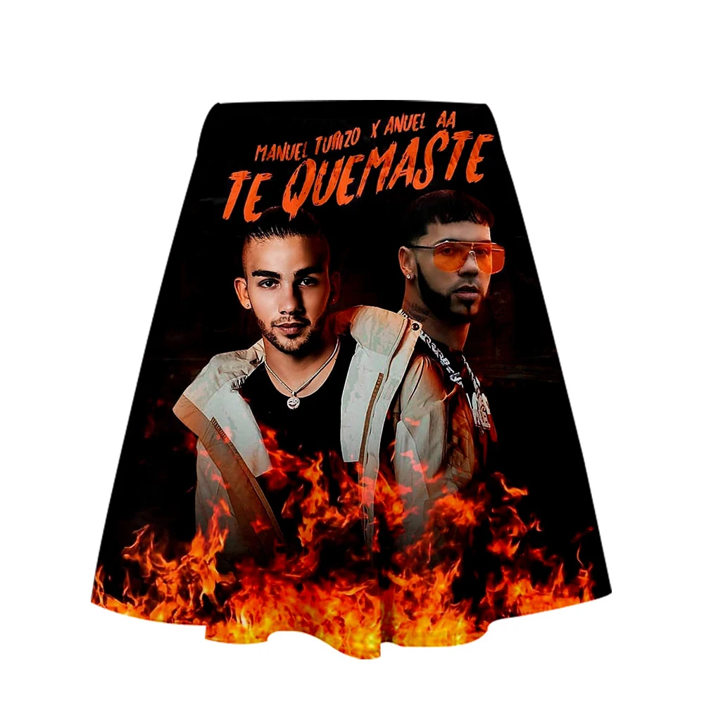 Anuel AA Женская юбка настоящая Hasta La Muerte юбка женская одежда винтажная Высокая талия графическая плиссированная вечерние горячая Распродажа юбок Мода