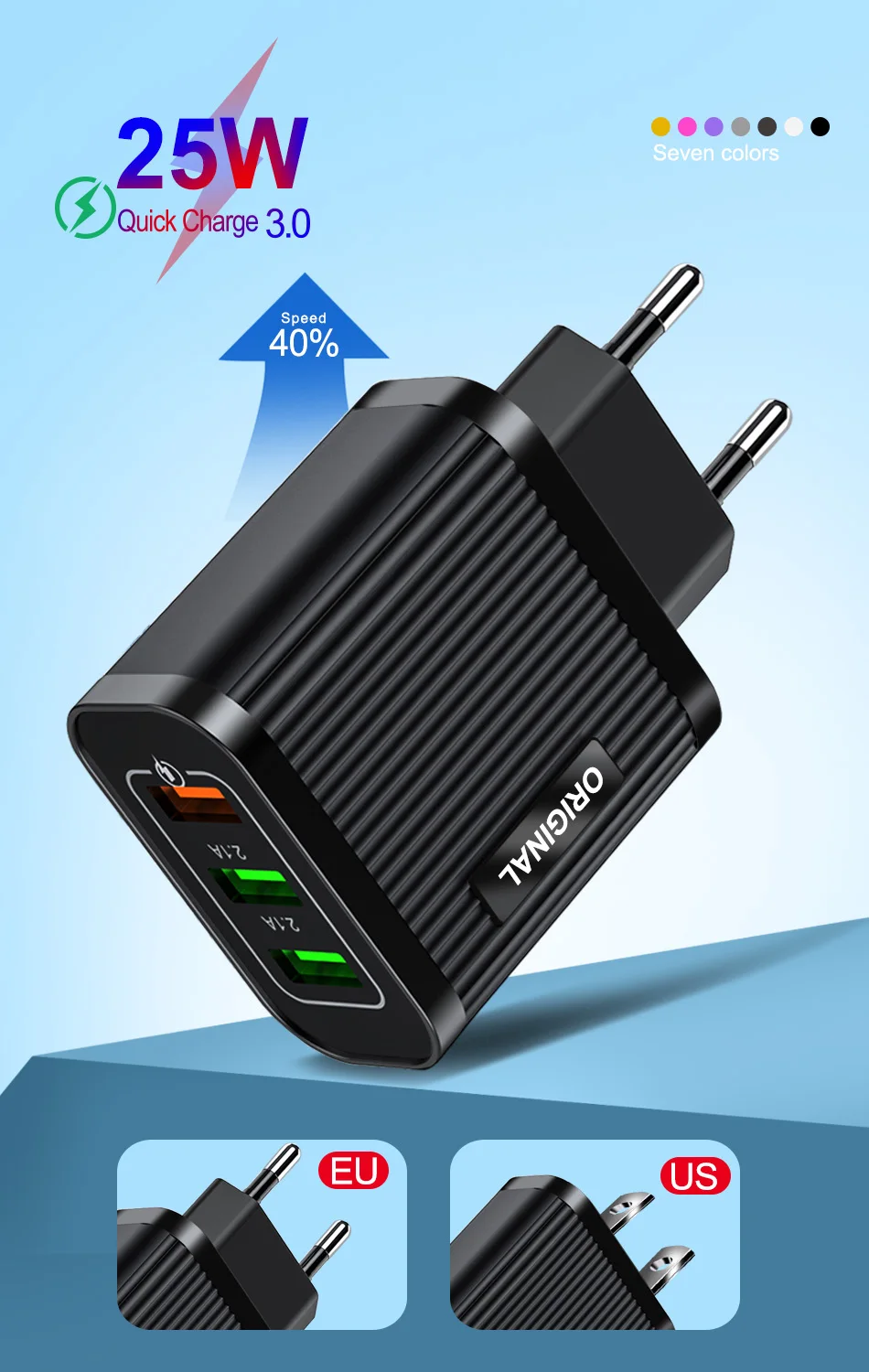 Быстрая зарядка QC 3,0 4,0 3 порта USB зарядное устройство для iPhone 11 X samsung Xiaomi супер быстрый дорожный настенный адаптер зарядного устройства для мобильного телефона