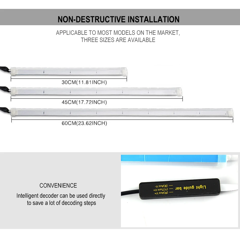 CO LIGHT ʹ̼ ڵ DRL LED ְ , Ʈ ,   õ,  ̵ Ʈ, 30cm, 45cm, 60cm