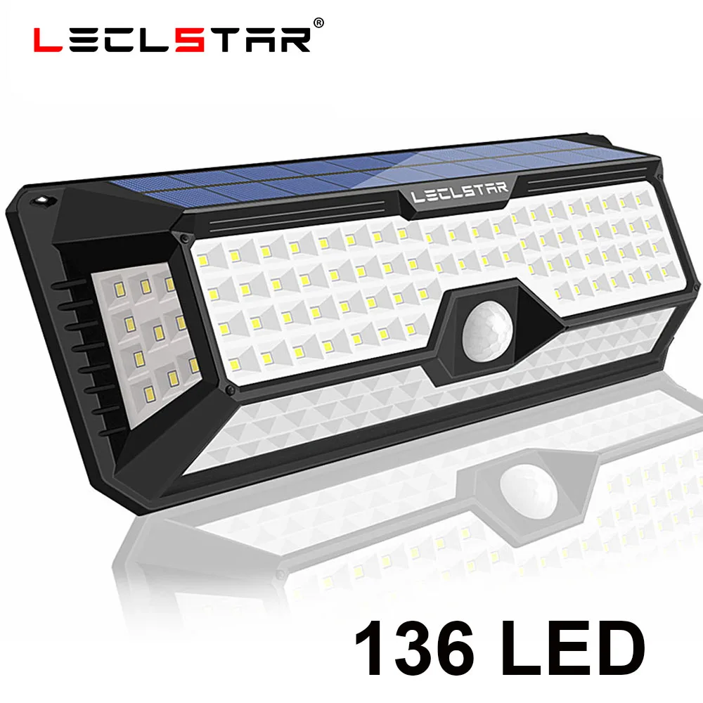 

Wireless Solar Power Street Wall Lamp Energy Saving 68/136 Outdoor LED Solar Motion Sensor Security Lights for Garden Decoration
