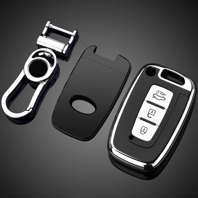 3 Button TPU Car Key Case Cover Bag For Hyundai Solaris HB20 Veloster SR IX35 Accent Elantra For KIA RIO Forte K2 K3 K5 Sportage key case key case cover car key shell