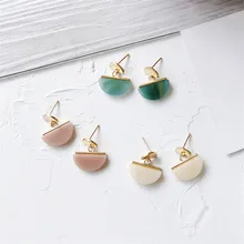 Для женщин Мода Серьги ацетат пластины Серьги Геометрические, в виде полукруга серьги контракт девушка серьги, модные ювелирные изделия, серьги оптом