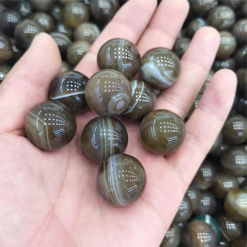 

10pc 20mm Natural Small size brown color gemstone quartz Agate Crystal Stone sphere Ball for healing