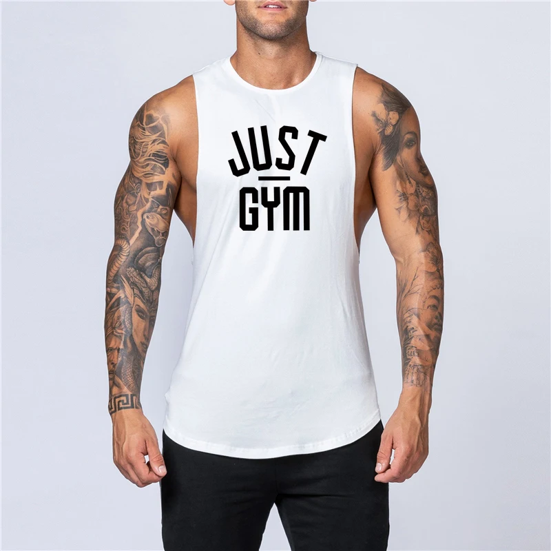 white155 Muscleguys бренд майка Для мужчин хлопок Бодибилдинг футболка без рукавов майка для спортзала Спортивная майка для фитнеса майка для мускулистых мужчин - Цвет: white155