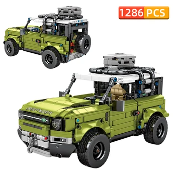 

Technic SUV Building Blocks Pull Back car Off-road Vehicle Land Rover Defender Camping Picnic Car Model Toys for Children