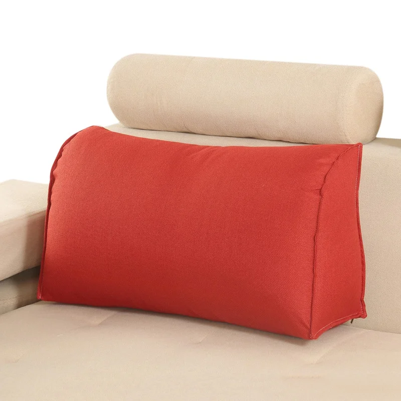 Подушка для сиденья, сплошной цвет, эргономичный дизайн, поясная подушка, большая подушка для кровати, дышащая подушка для спинки, съемная, домашний текстиль