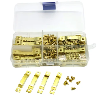 

100 Sets Saw Tooth Picture Frame Hangers Hanging Photo Oil Painting Mirror Hooks Hardwood with Screws 45*8mm