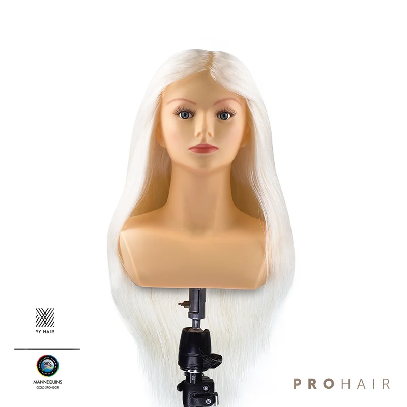 

Mannequin-Head 40CM 16'' 100% White Goat Hair Competition Head Hairdressing Mannequin Doll Head for Hairdressers