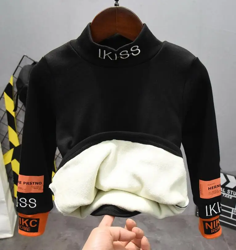 plush sweater Детские модные зимние комплекты одежды для маленьких мальчиков, плюшевая в клетку рубашка для мальчиков, плюшевый свитер, плюшевые штаны, спортивный костюм комплект одежды из 3 предметов - Цвет: plush sweater