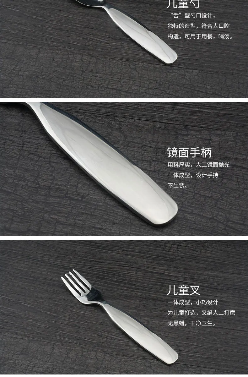 304 Children Spoon Fork Japanese Korean Tableware Stainless Steel Spoon Fork Set Children Infant Feeding Spoon Fork