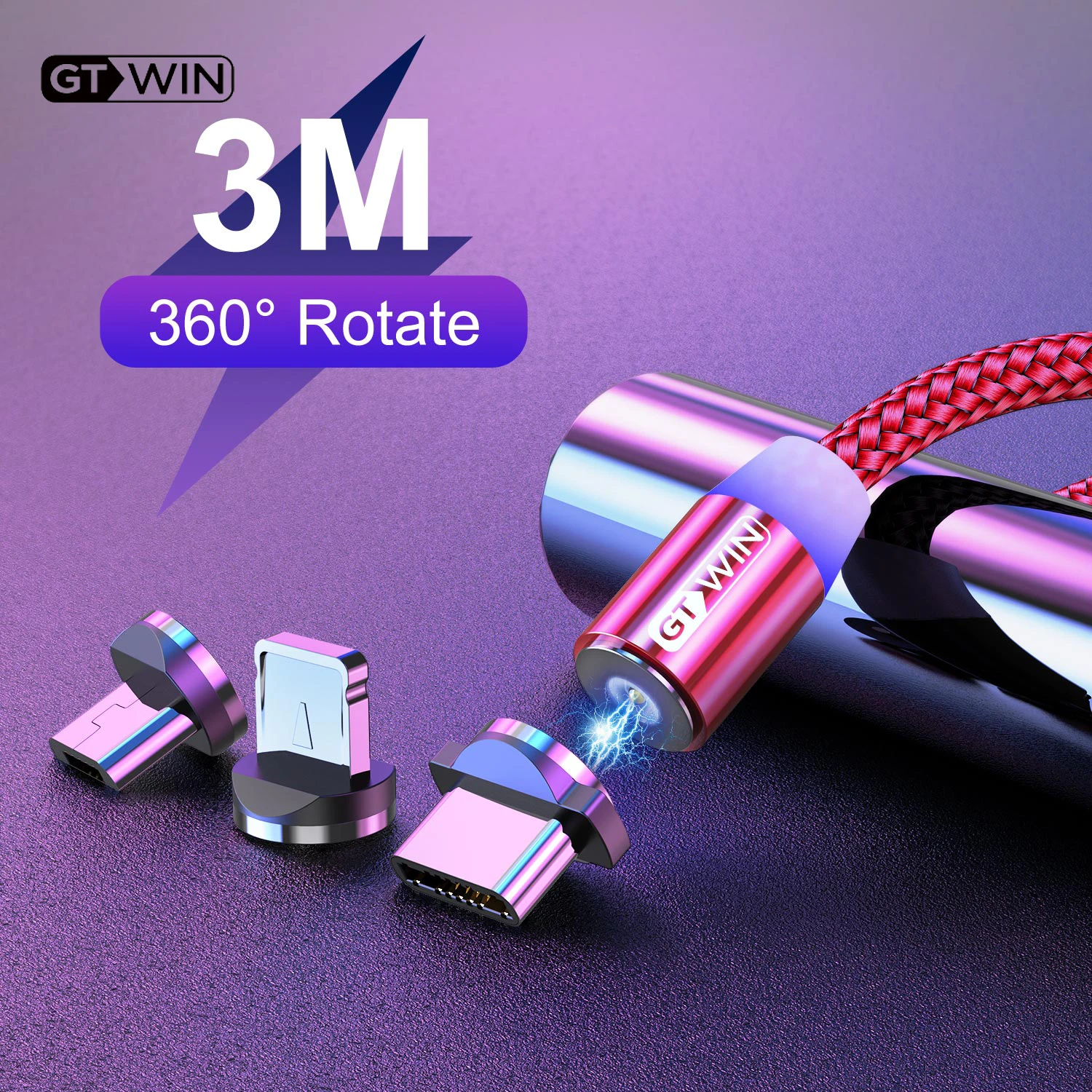 Магнитный кабель GTWIN быстрая зарядка Micro USB Тип C зарядное устройство для iPhone 12 11 XR 7