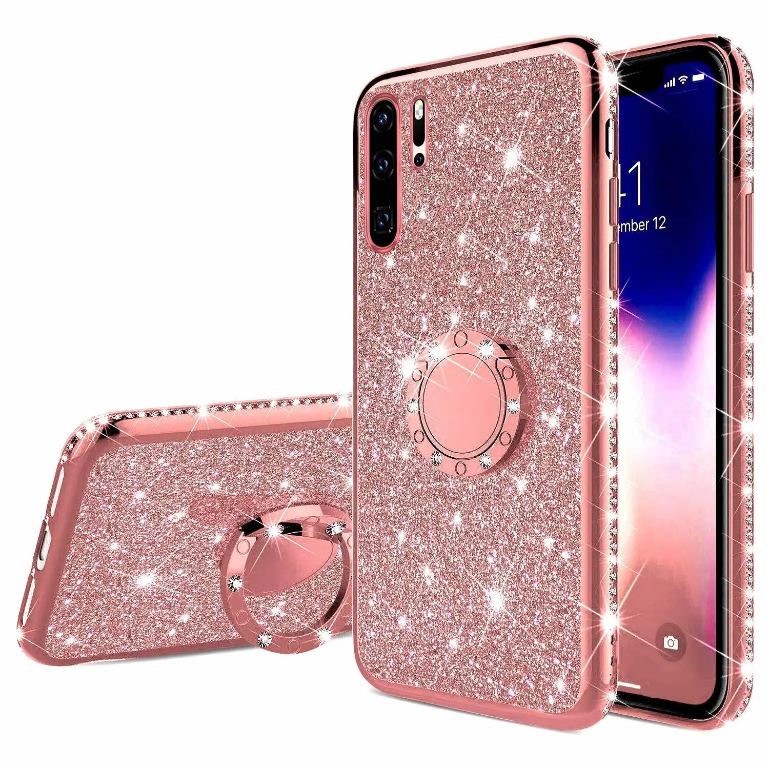 Мягкий чехол с бриллиантовым кольцом для HUAWEI P20 P30 Lite Pro P Smart 2019 Z P10 Nova 3 3i HONOR 7X 8X Mate 20