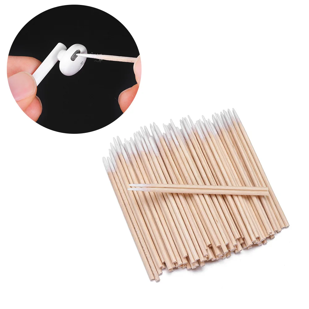 

For Apple Airpods Airpod Case 100x Cotton Disposable Stick Cleaning Tool for AirPods Earphone Phone Charge Port