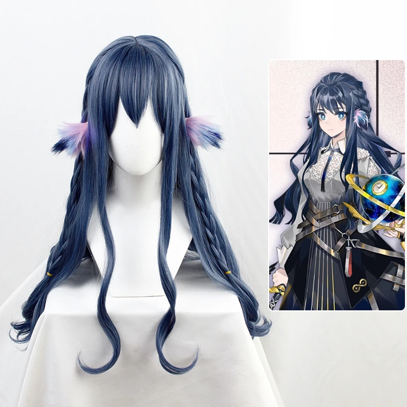 

Game Arknights Cosplay Wigs Astesia 80cm Long Curl Heat Resistant Synthetic Hair Wig Halloween Party Anime Wig + Free Cap