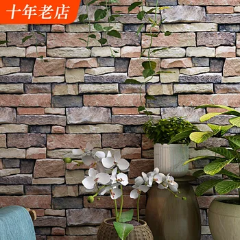 

Model Brick Pattern Brick Wallpaper Retro Nostalgic Cool Stone Pattern Bar Cafe KTV Industrial-Style Wallpaper