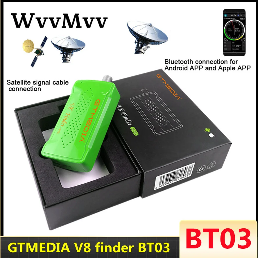 WVVMVV Freesat V8 Finder BT03 DVB S2 спутниковый Satfinder для Android IOS 1080P цифровой Bluetooth DVB-S2 HD satellite |