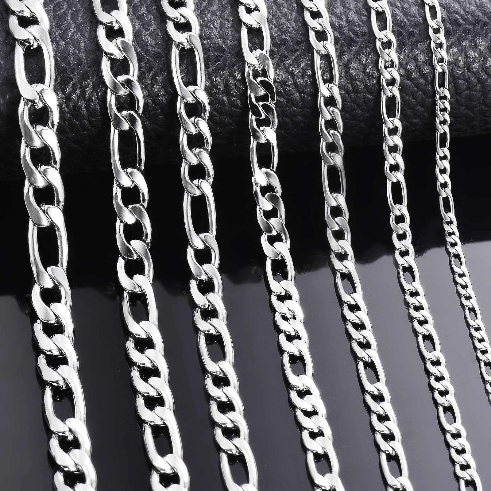 5mm De Acero Inoxidable Para Hombr Figaro Collar De Cadena - The