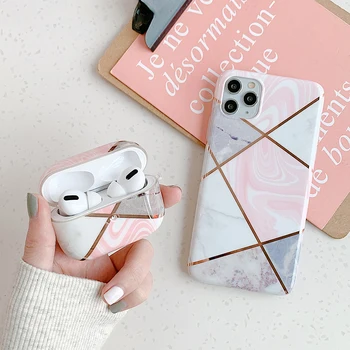 

LOVECOM Electroplated Marble Earphone Case For AirPods Pro Silicone Cover Wireless Bluetooth Headphone For AirPods 2 1 Case