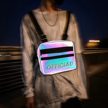 

Ougger 2020 New Hip Hop Chest Bag Leisure Multifunctional Backpack Reflective Tactical Hip Hop Chest Bag Men Women