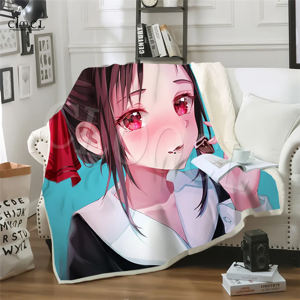 Плюшевое аниме одеяло Sama Love Is War 3D принт Shinomiya Kaguya мягкое дорожное детское