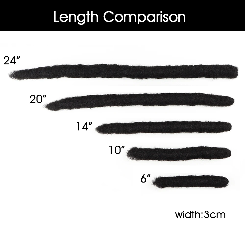 VAST Dreadlock Factory Price 3cm/4cm Human Hair Wick Locs Dreadlocks Freadlocks Extension Handmade