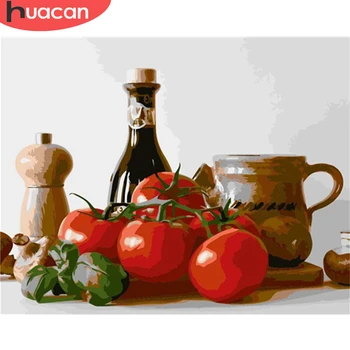 

HUACAN Painting By Numbers Still Life DIY Drawing Canvas Handpainted Pictures By Number Food Home Decoration