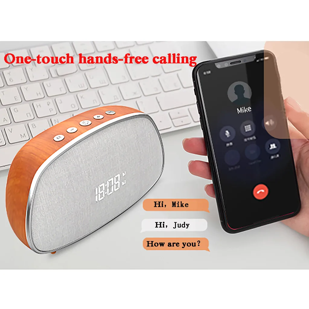 Re-tro деревянный Bluetooth динамик FM радио Будильник wless Bluetooth динамик