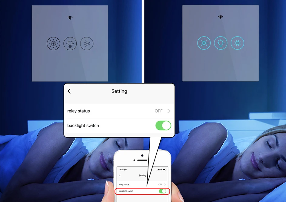 Tuya-interruptor inteligente de controle de intensidade., controle