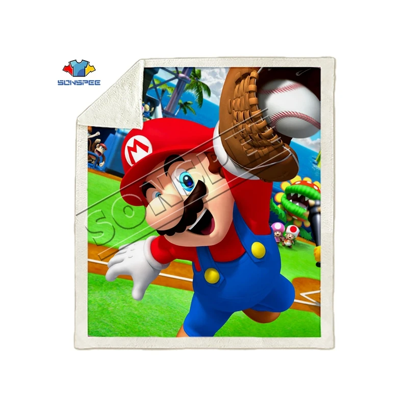 11 Mario Bros диван в стиле аниме, молодежное постельное белье с рисунком, набивное одеяло, покрывало для мальчиков и девочек, одеяло для путешествий, диван, одеяло Mario - Цвет: 11