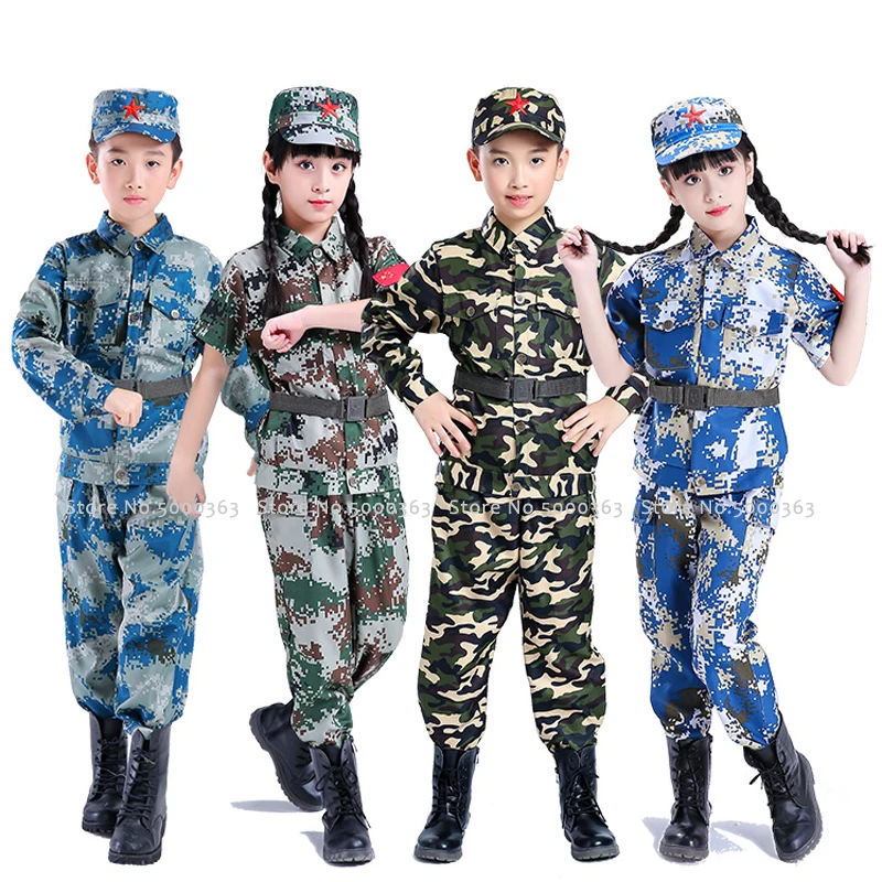 

Kids Hunting Soldier Clothing Set Children Halloween Fancy Camouflage Jackets Men Sniper Combat Army Uniform Jungle Ghillie Suit