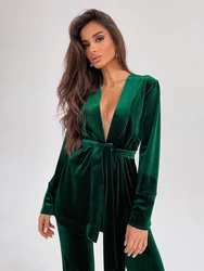 Velour Women's Nightgown Robe Sets Solid Color Trouser Suits Velvet Bathrobe For Women Nightwear Warm Robes Set Woman 2 Pieces