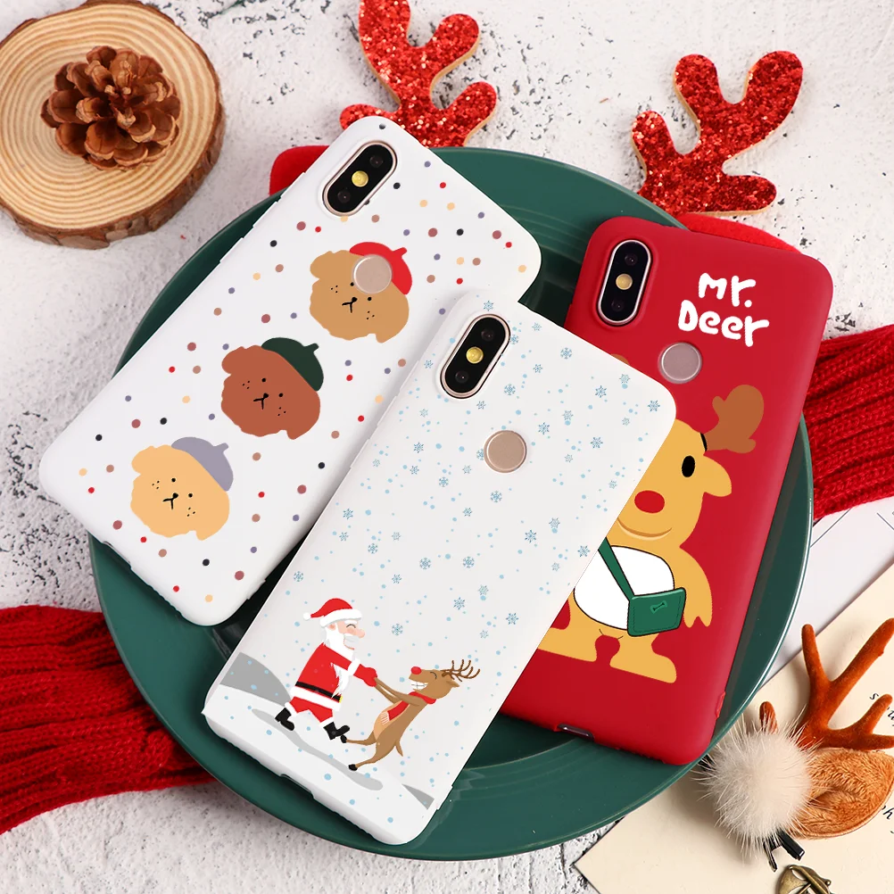 Рождество чехол с лосем для Xiaomi mi A1 A2 8 Lite 9 SE Pocophone F1 Red 4A 4X5 плюс 6 6A S2 Примечание 7 5 K20