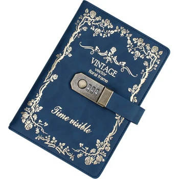 

Rice Wo Kai A5 notebook with lock thick book simple retro thickened password book super thick simple notebook college students p