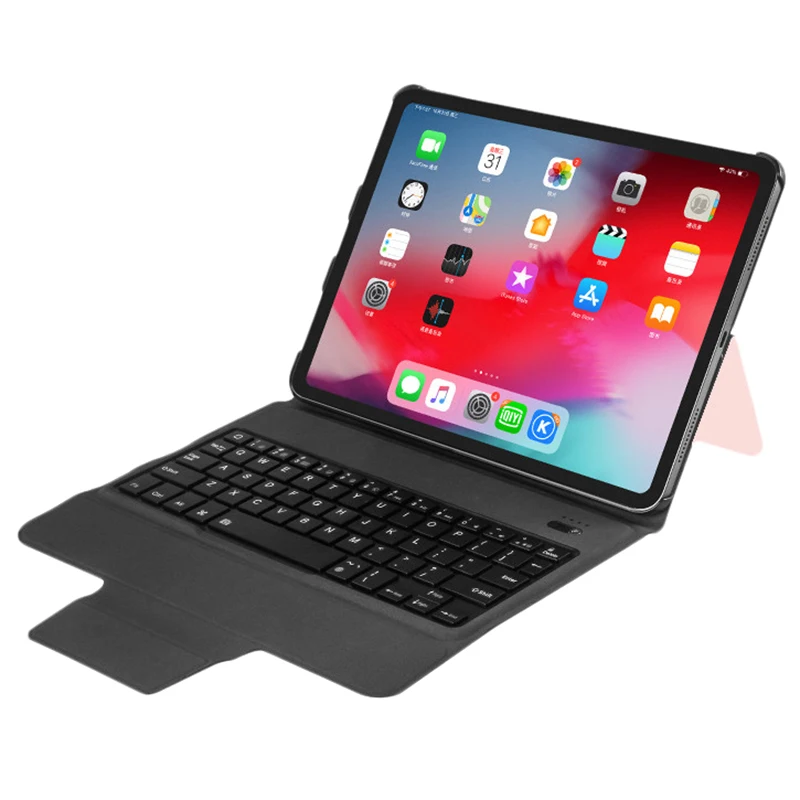 Gold Для Ipad Pro 12,9 чехол для планшета s из искусственной кожи ультра тонкий беспроводной Bluetooth чехол для клавиатуры для New Pro 12,9+ Flim - Цвет: Gold