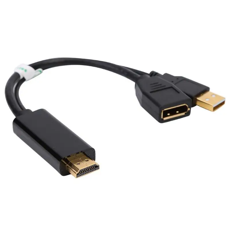 

CableDeconn F0406 HDMI Male to DP Female 4K 15cm Converter Cable w/USB Port
