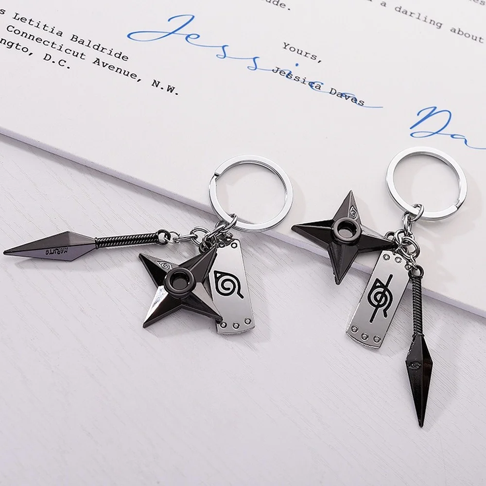 Kunai Shuriken Konoha Ninja Keychain for Bags 2021 Men Anime Trinkets Keyring Narutos Accessories Women Jewelry Backpacks Gift