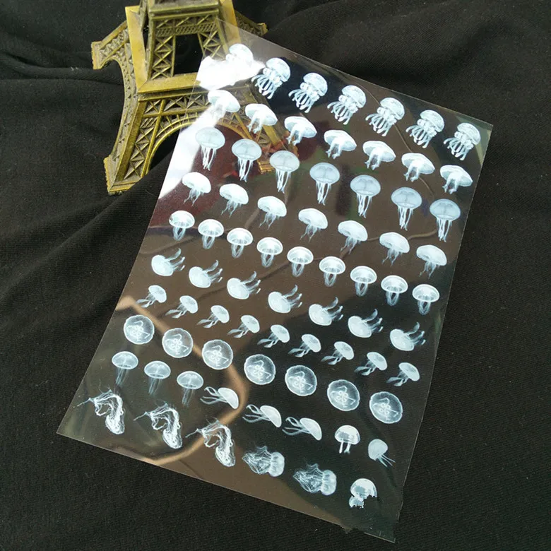 Painted Pottery Accessories Epoxy Sticker Material Transparent Material Bracelet Material Color Jellyfish White Jellyfish