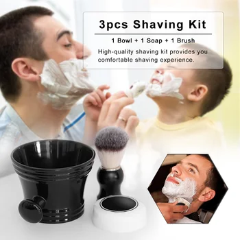 

3pcs Traditional Beard Shaving Tools Set Wet Shaving Kit Shaving Brush Mug Bowl Soap Home Barber's