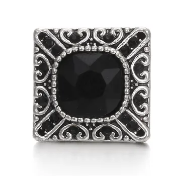 

New 20pcs square Snap Jewelry 18mm Snap Buttons Vintage Metal Angel Ginger Button Charm Fit Leather Snap Bracele