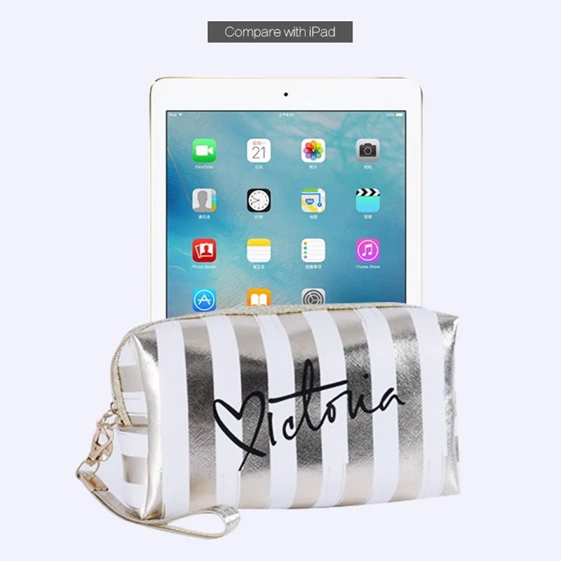 Women Travel Cosmetic Bag Pink Laser Makeup Bags Toiletry Wash Beauty Box Zipper Make Up Handbag Organizer Storage Case Pouches